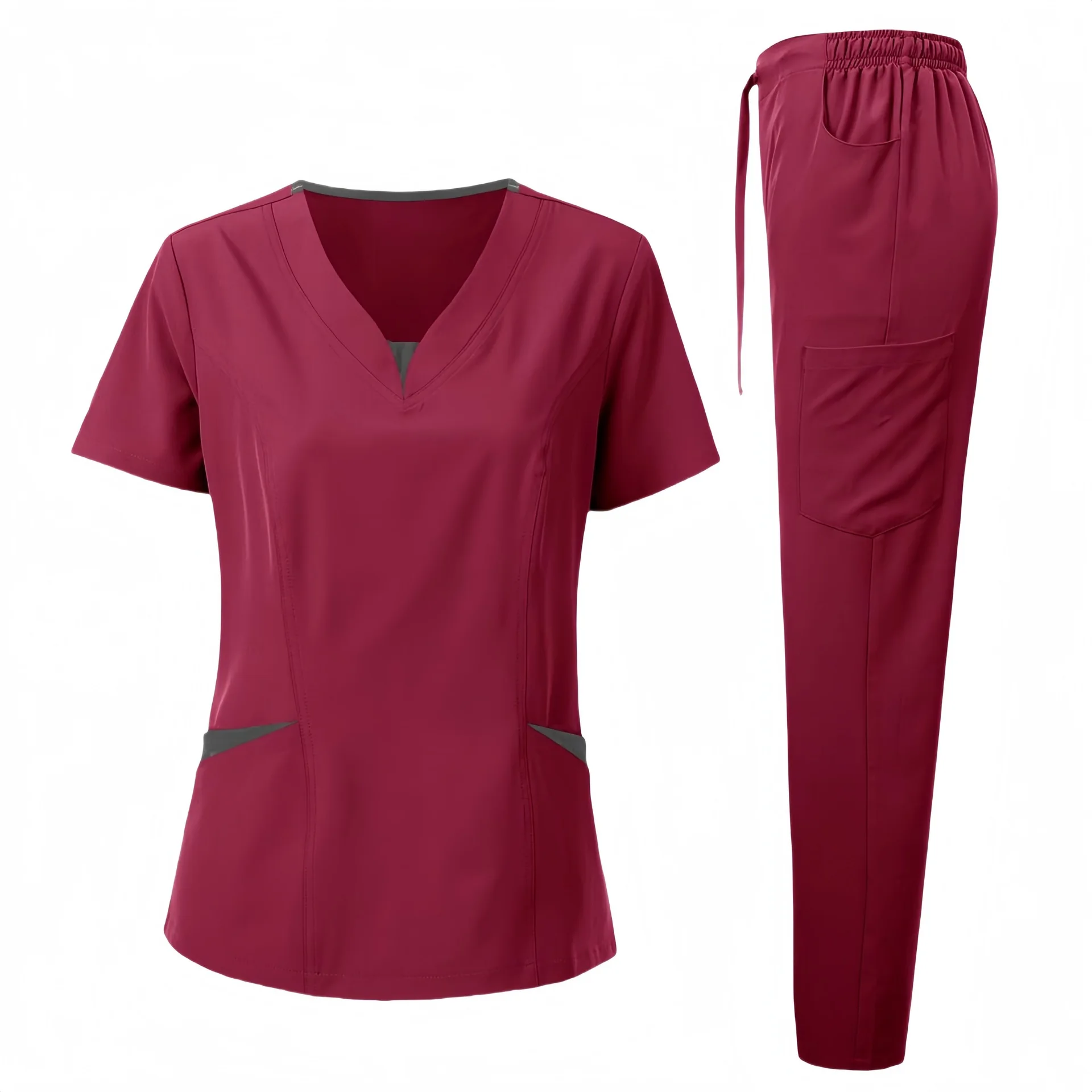 女性口腔ケア作業服ナースセット病院手洗いユニフォーム多目的着用服