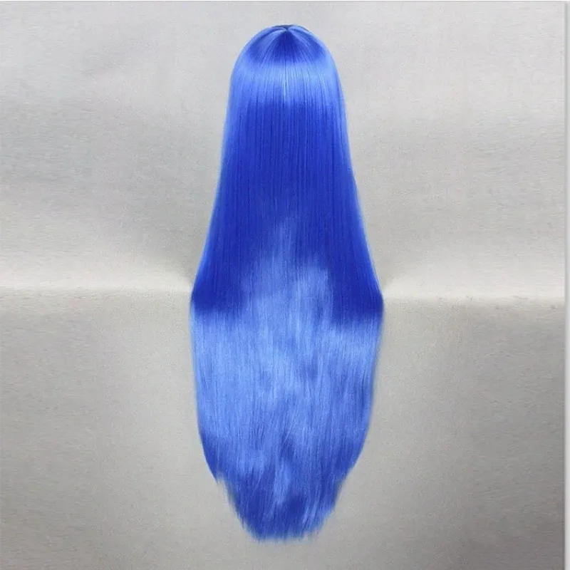 Parrucca cosplay anime capelli blu lisci Seta ad alta temperatura Performance sul palco Festival Party Donna Parrucche piene di capelli simulati