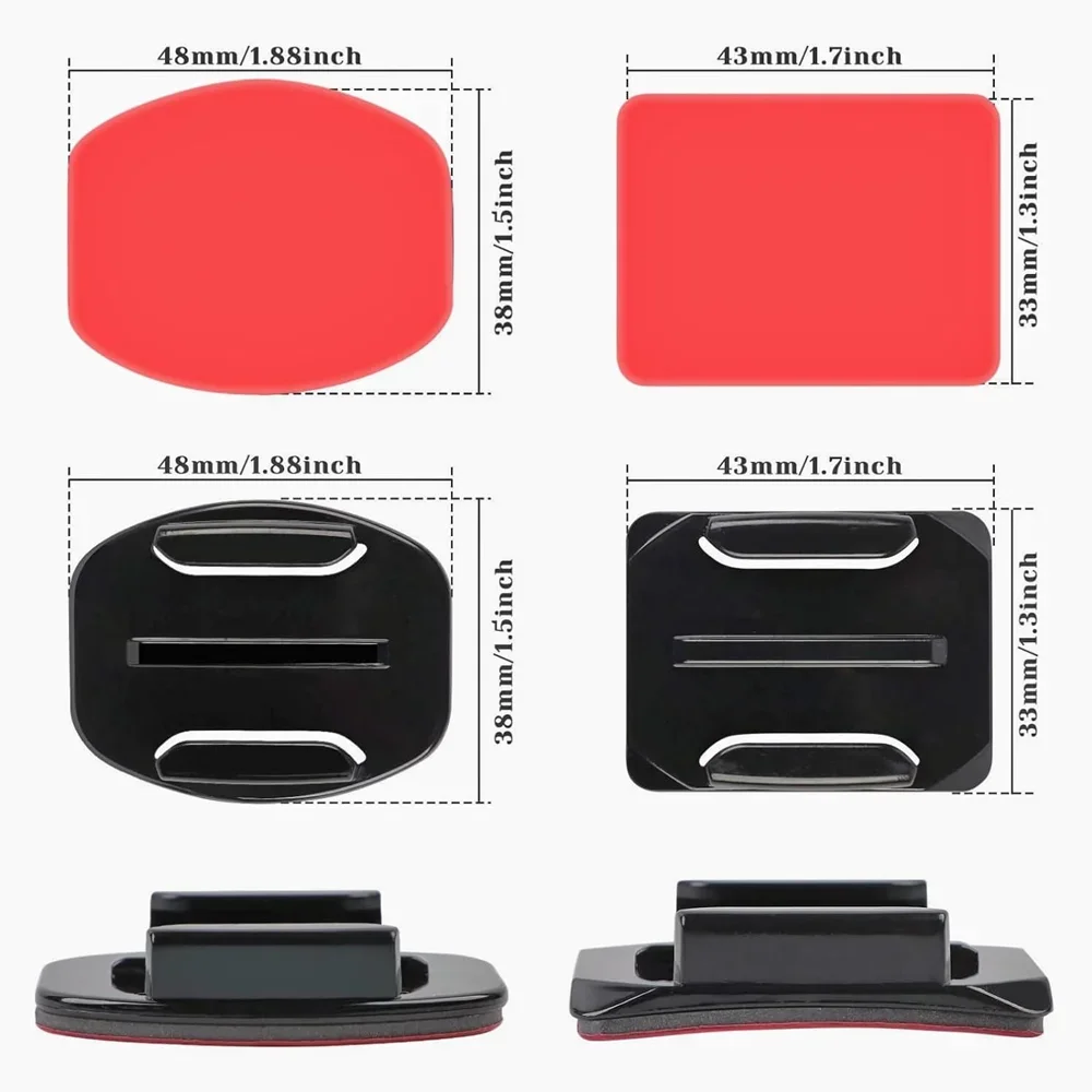 Für GoPro Hero 12 11 Helm selbstklebende klebrige Halterungen flach gebogen 3M Halterung für GoPro 11 10 9 8 7 6 5 Insta360 X3 DJI Action Kamera – Detail 2