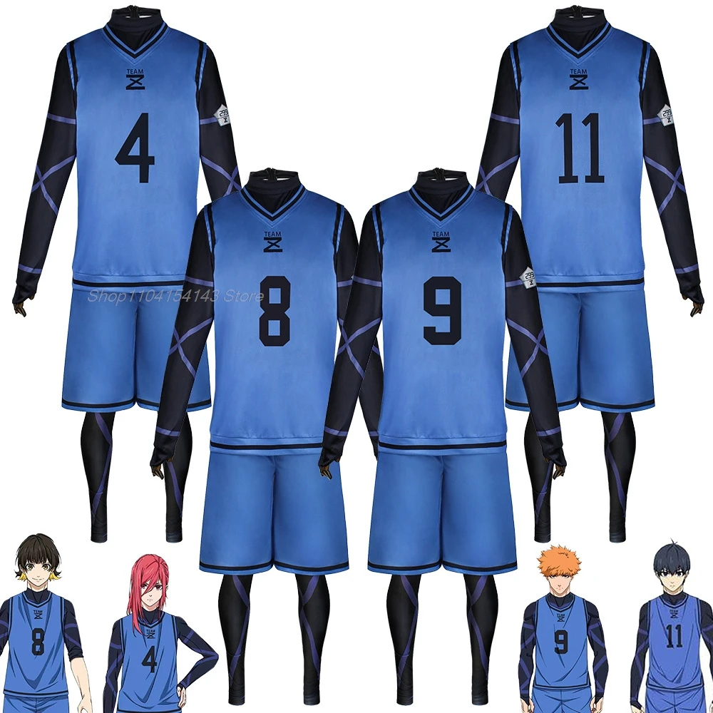 Anime Japanese Blue Lock Isagi Yoichi Football Jersey T-shirt Cosplay Hyoma Chigiri Meguru Bachira Teen Clothes