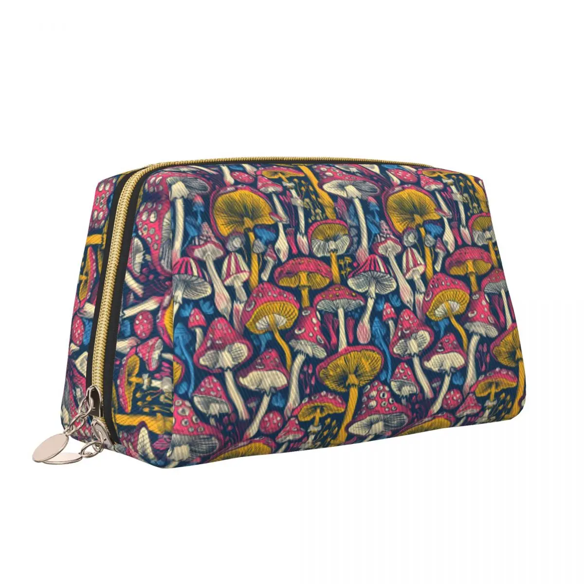 Vintage Mushroom Pattern Cosmetic Bag Women Kawaii Large Capacity Psychedelic Magi Makeup Case Beauty Storage Toiletry Bags