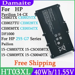 HP 파빌리온용 노트북 배터리, HT03XL, 14-CE0025TU, 14-CE0034TX, 15-CS0037T, 250, 255, G7, HSTNN-LB8L, LB8M, DB8R, 노트북 TPN-Q207, Q208