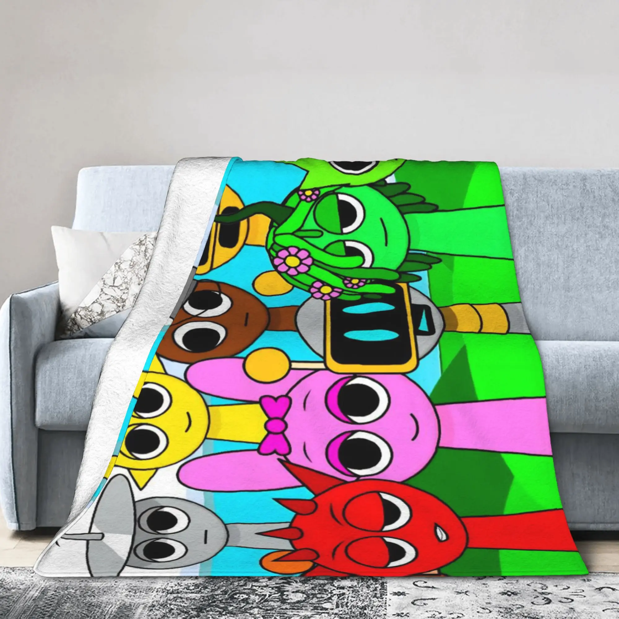 Sprunk Game Blanket Flannel Summer Air Conditioning Cartoon Song Multi-function Ultra-Soft Throw Blanket for Bedding Quilt