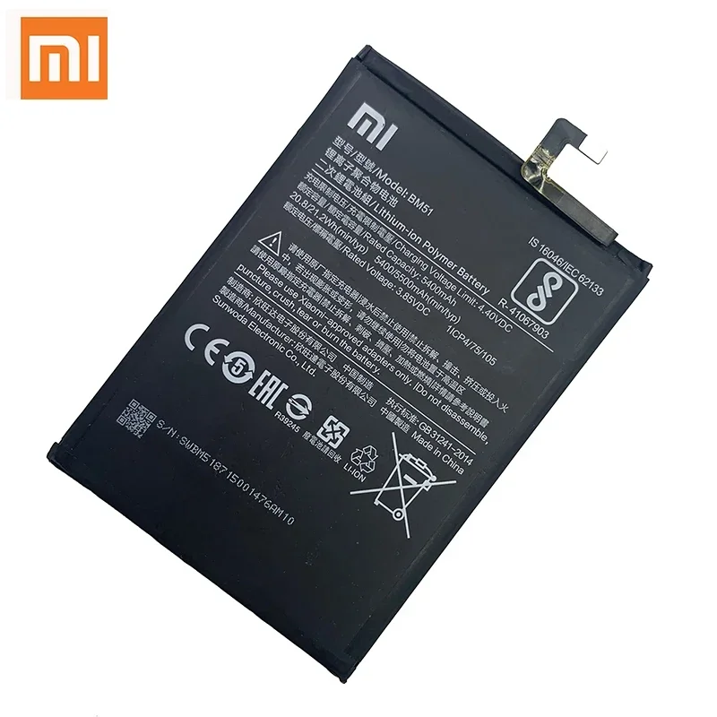 100% Orginal Xiao mi  BM51 5500mAh Battery For Xiaomi Max 3 Max3 MiMax3 High Quality Phone Replacement Batteries