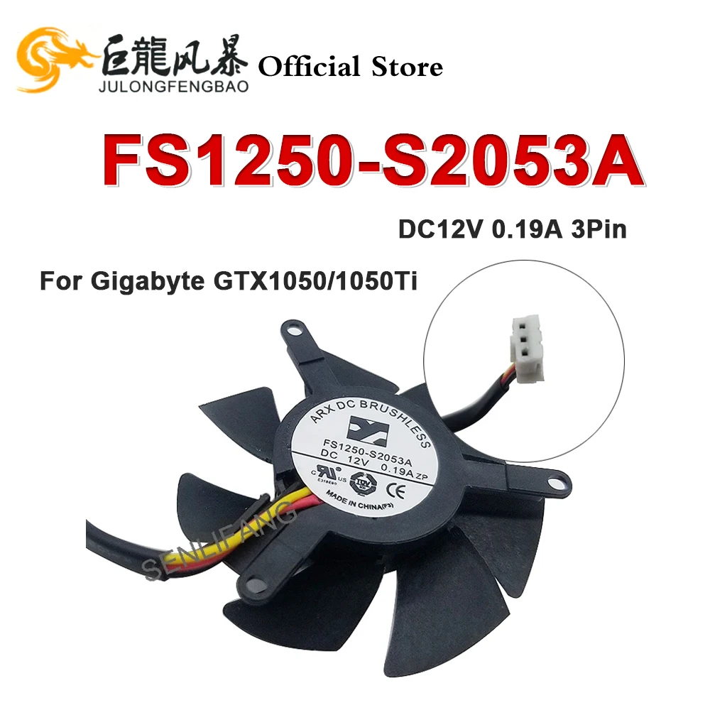 

Новый вентилятор для видеокарты Gigabyte GTX 1050 Ti FS1250-S2053A DC12V 0,19A диаметром 4,5 см