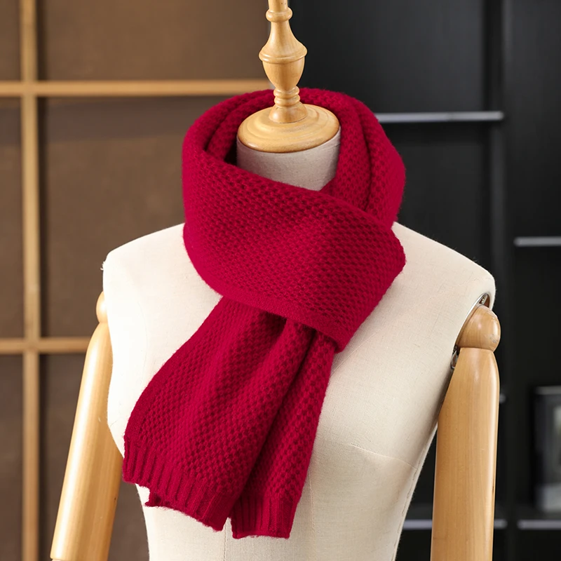 

ZOCEPT 100%Pure Wool Scarf For Women Winter Scarf Solid Knitted Scarves Fashion Outdoor Warm Soft Female Like Neckerchief