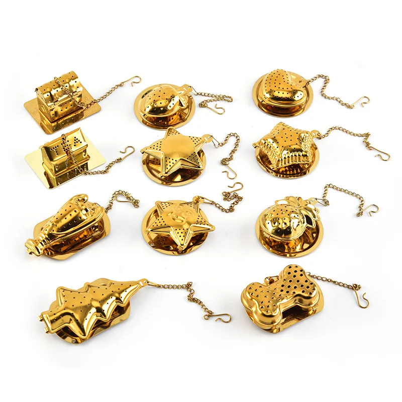 1PC Stainless Steel Tea Gold Infuser Sphere Mesh  Strainer Coffee Diffuser Handle  Ball Herb Spice Filter Tea Bag Difusor Filter