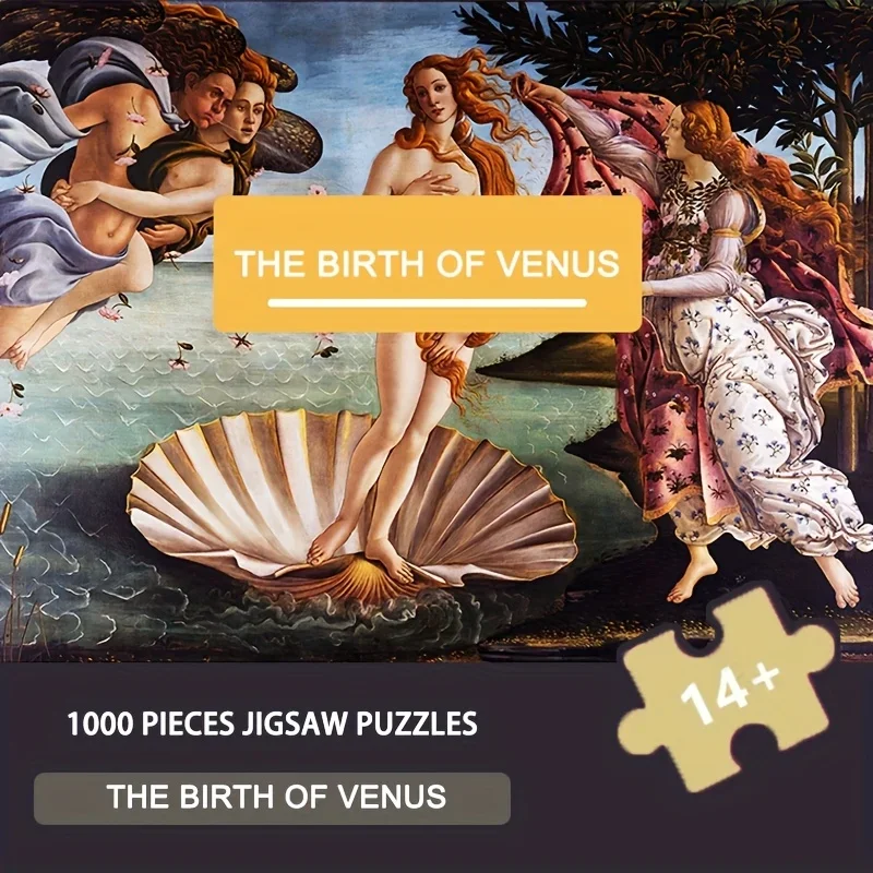 

26,75 x 19,25 дюймов, 1000 шт., головоломка «Рождение Венеры» для настенного искусства в стиле Ренессанс, декор для галереи, уникальный подарок на день рождения для влюбленных друзей
