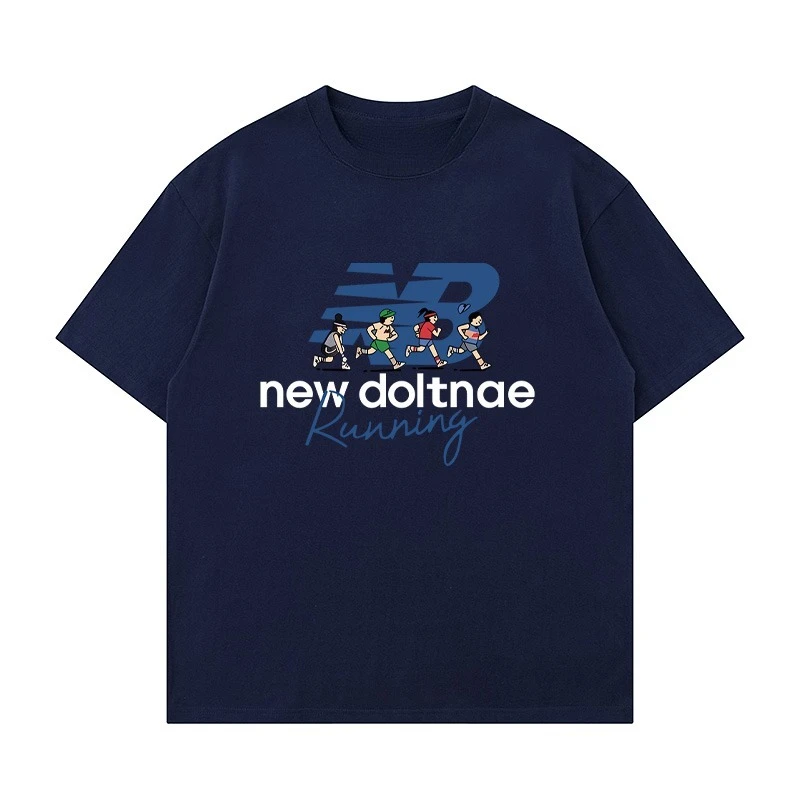 

2025 Summer New Fashion High-end Sports Brand Men's and Women's Pure Cotton T-shirt Casual Short-sleeved Cartoon Creativity