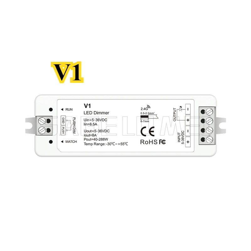 V1 V2 V3 VP V5-M RGBW RGB+CCT RGB Controller 12V CV RF 2.4G For 1/2/3/4CH Led Strip Light DC12-24V Single Color CCT LED Dimmer