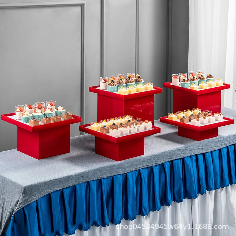 Acrylic dessert stand display rack buffet cake snack tray high-end cold meal banquet coffee break table set
