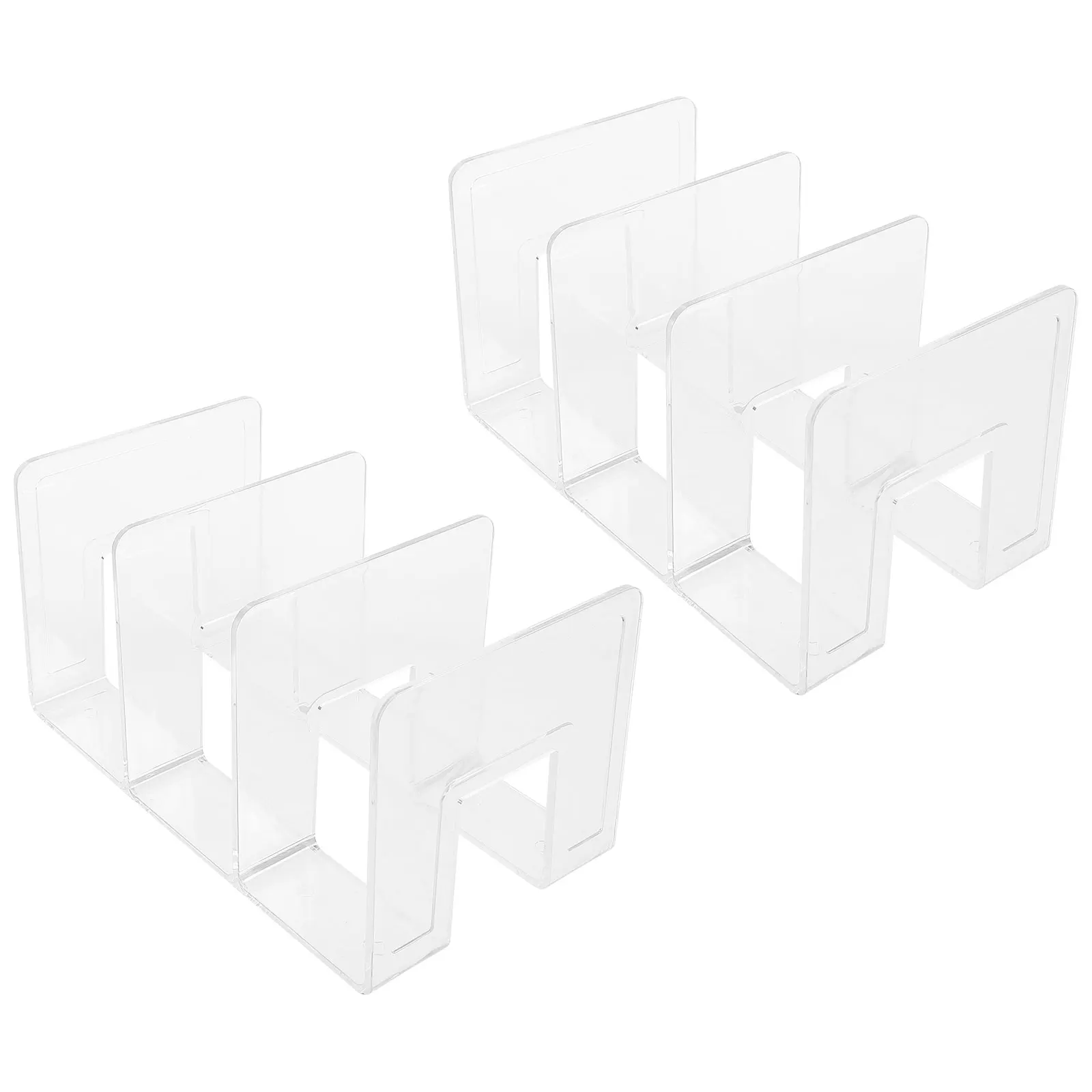 

2pcs Acrylic Holder Bookend Stand For Desk Organizer File Storage Shelf Decorative Book Stopper Smooth Surface Book