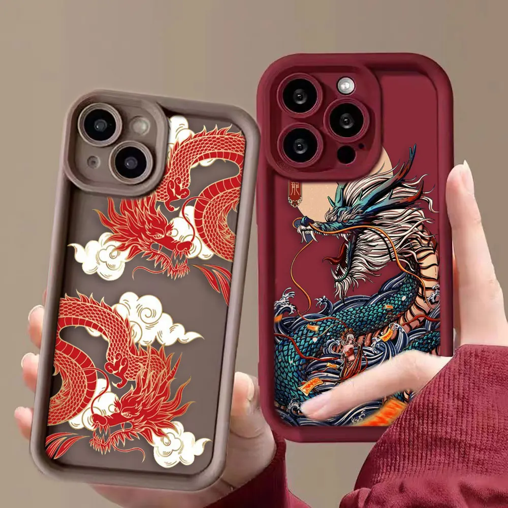 Pattern Dragon Tiger Line Art Case For VIVO V11I V15 V20 V23 V23E V25 V27 V27E V29 V30 X60 X70 X80 X90 X100 PRO Case Funda Shell