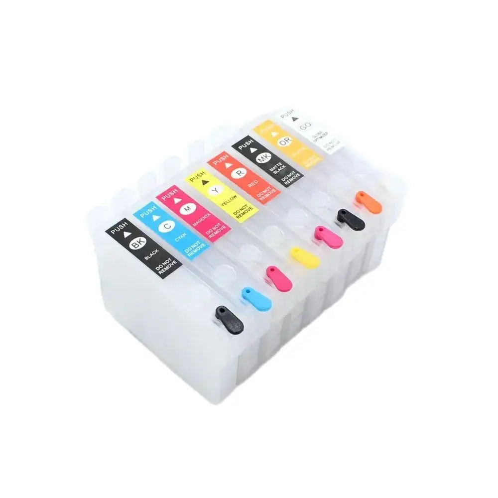 (PBK C M Y MBK R OR GO) T3240-T3249 Refillable Ink Cartridge With ARC Chip For Epson SureColor P400 SC-P400 Printer
