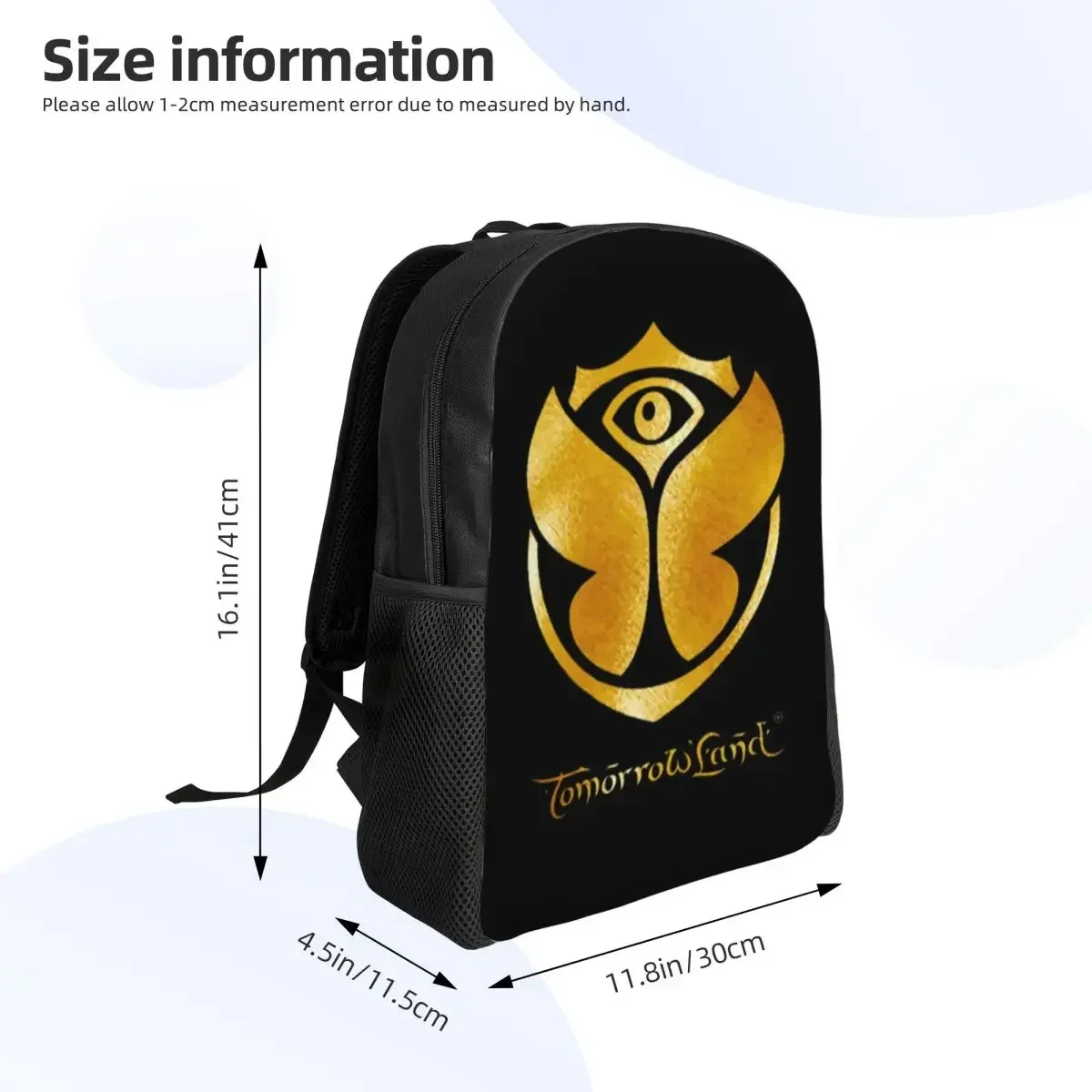 Personalized Golden Tomorrowland Backpack Women Men Fashion Bookbag for College School Bags