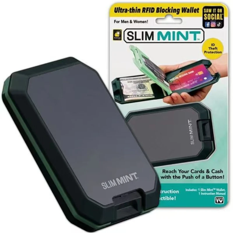 Ultra-Thin Wallet for Small Change, Card Holder, Card Case, Card Box, Card Pouch—Magnetic Protection, Premium Look for Men
