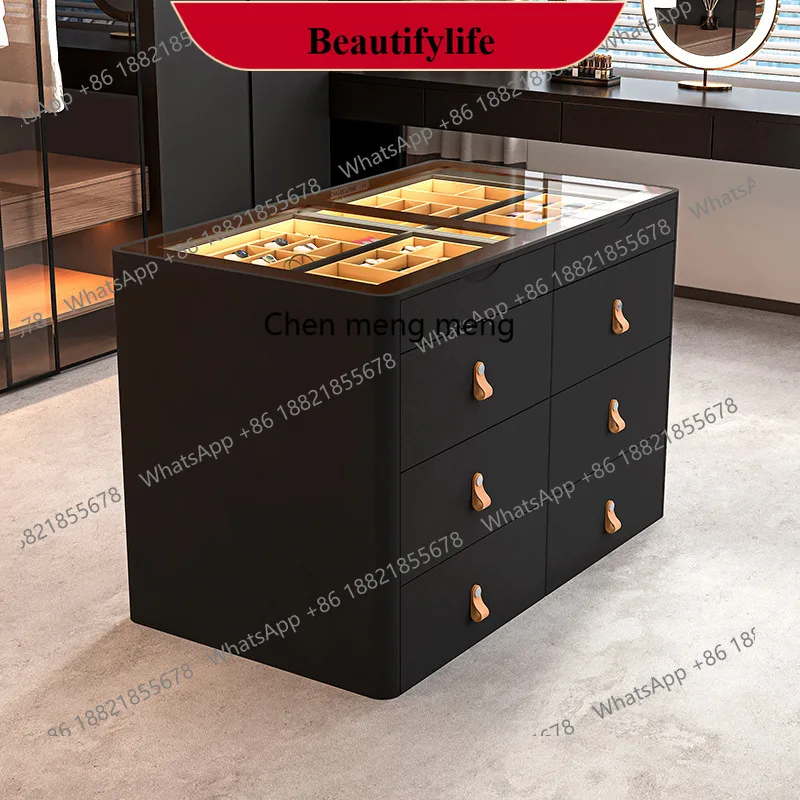 

Clothing Store Solid Wood Multi-layer Storage Cloakroom Jewelry Cabinet Floor-to-ceiling Household Bedroom Bucket Cabinet