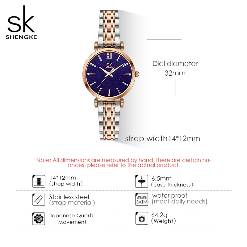 Shengke Bracelet Woman Watch Rose Golden Classical Wristwatch Gift for Women Original Design Quartz Watch Relógios Femininos