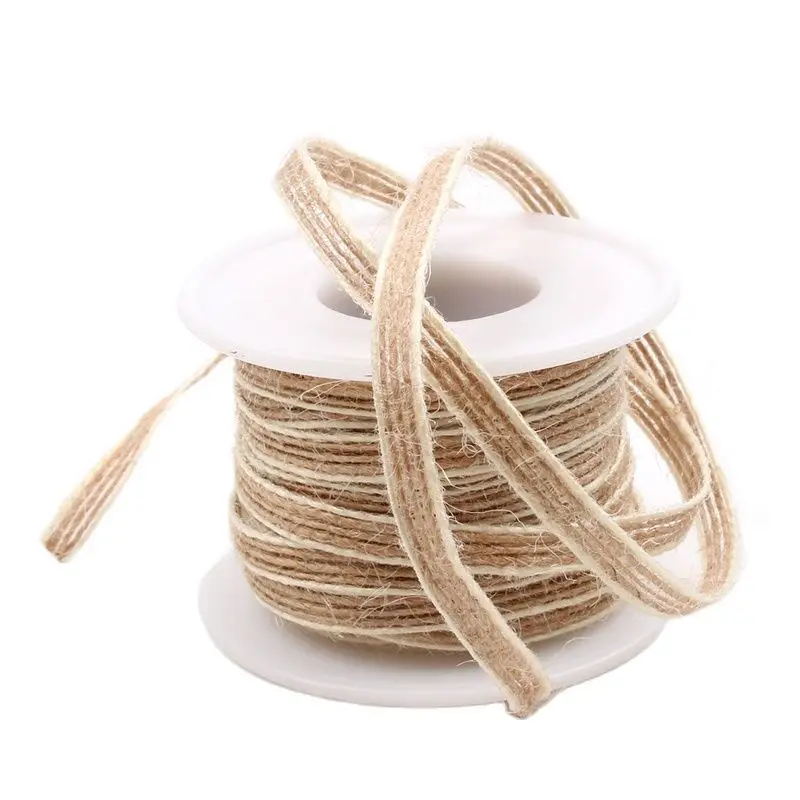 6mm Braided Jute Twine Burlap Tape Cord For Wedding Party Decoration Diy Hemp Crafts Gift Flower Wrapping Lace Ribbon Accessory