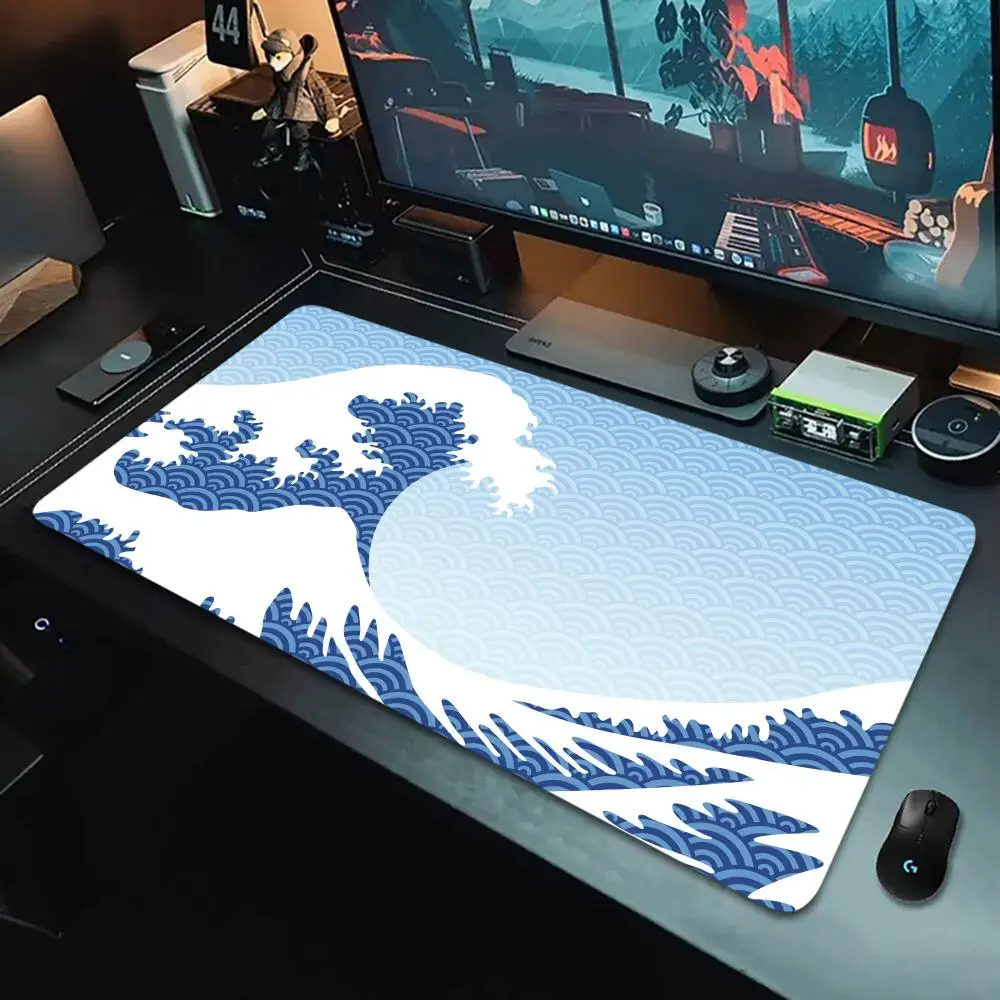 

Kanagawa Art Wave Design Mouse Pad Large XXL Gaming Mousepad Office Keyboard Rubber Anti-slip HD Mouse Pad Gamer Long Desk Mat