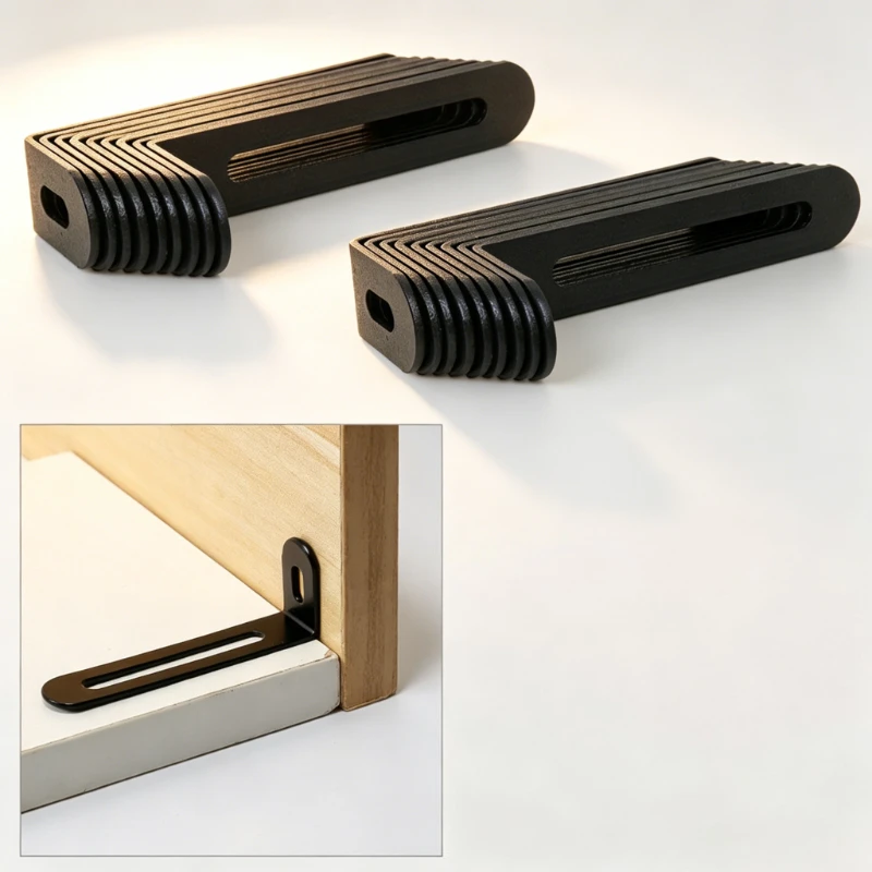 L-Shaped Angle corner Bracket 90° Right Angle Iron Support Multifunctional Furniture Hardware for Partition Shelf & Cabinet