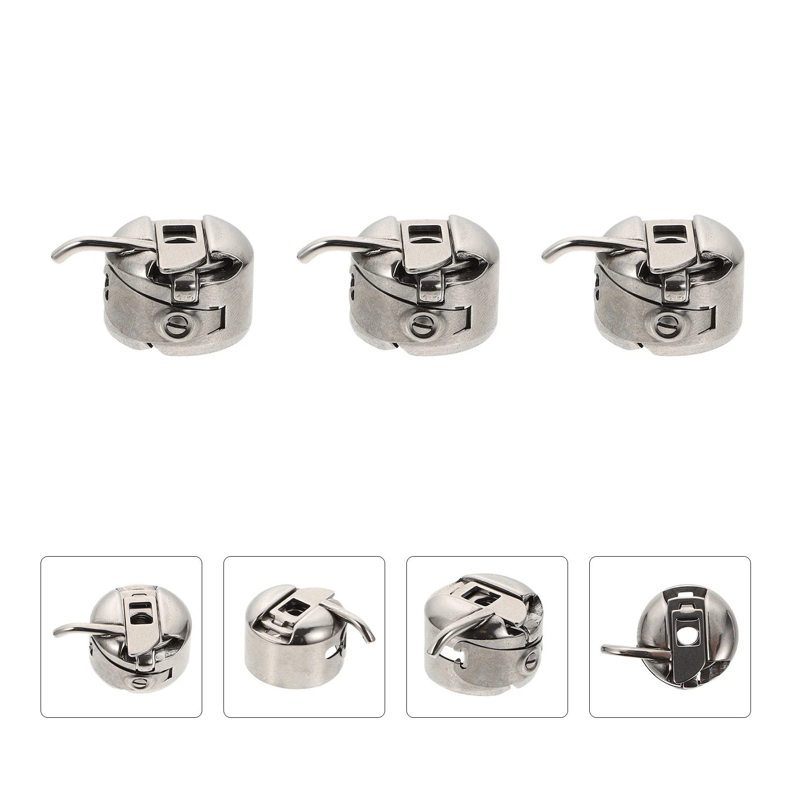 

3Pcs Sewing Machine Bobbin Cases Silver Durable Household Accessories Portable Practical Sewing Supplies Replacement Parts