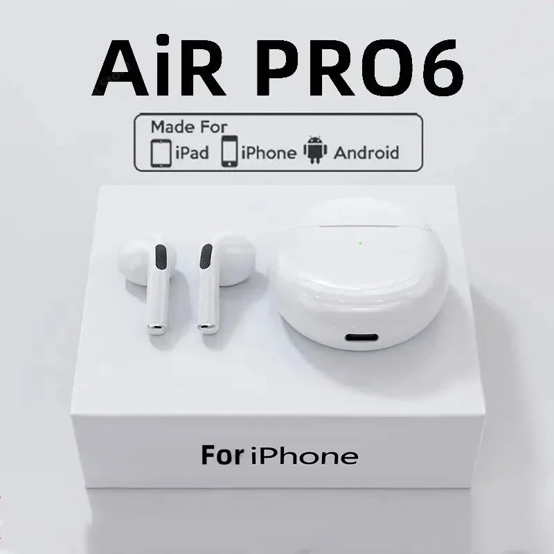 NEW Original Air Pro 6 TWS Wireless Headphones Fone Bluetooth Earphones Mic Pods In Ear Earbuds Earbuds Sport Headset For Xiaomi