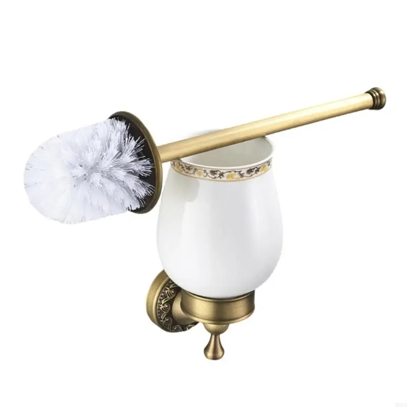 

Vintage Toilet Brush Holders with Antique Finish Not Slip Bathroom Organizers Resistant Brushes Stand for Household M89B