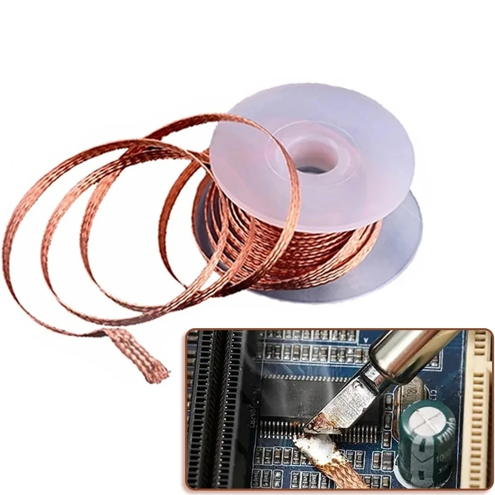 1mm-2.5mm-3.5mm 1.5M tresse à dessouder dissolvant de soudure fil de mèche soudure étain ventouse câble cordon de plomb outil de réparation de Flux