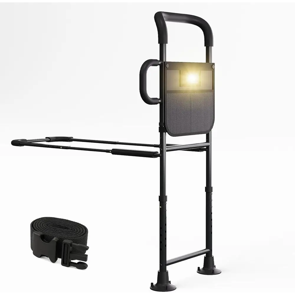 

Защитные бортики для кровати для пожилых людей, усиленные бортики для кровати для пожилых людей с эргономичной ручкой-поручнем, регулируемые в 3 положениях