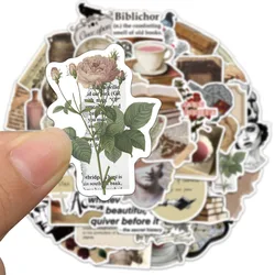 50PCS Dark Academia Stickers Vintage Ins Style Exquisite Handheld Account Material Phone Case Laptop Luggage Waterproof Stickers