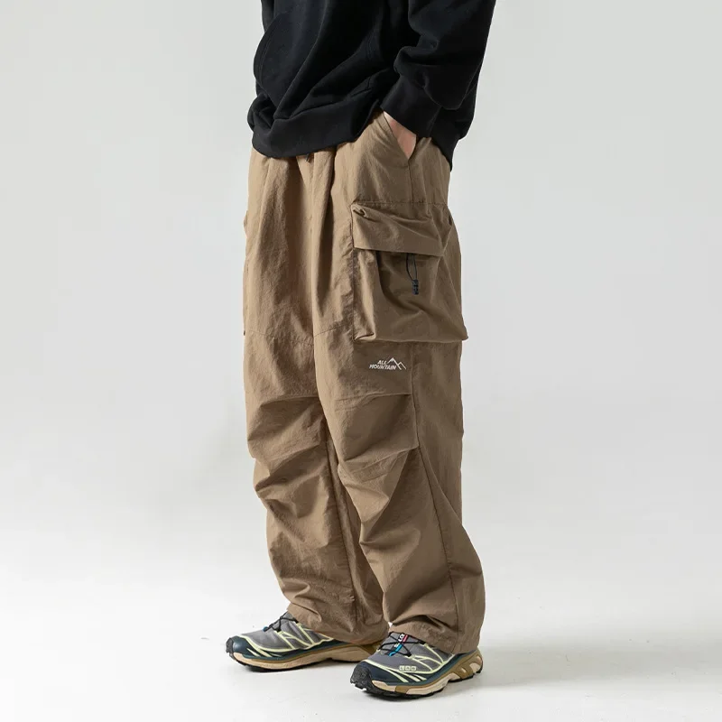 

GELITAYIN Men's Spring And Autumn New Waterproof Hip Hop Mountaineering Pants Casual Harajuku Work Pants Black Cargo Outwear Pan