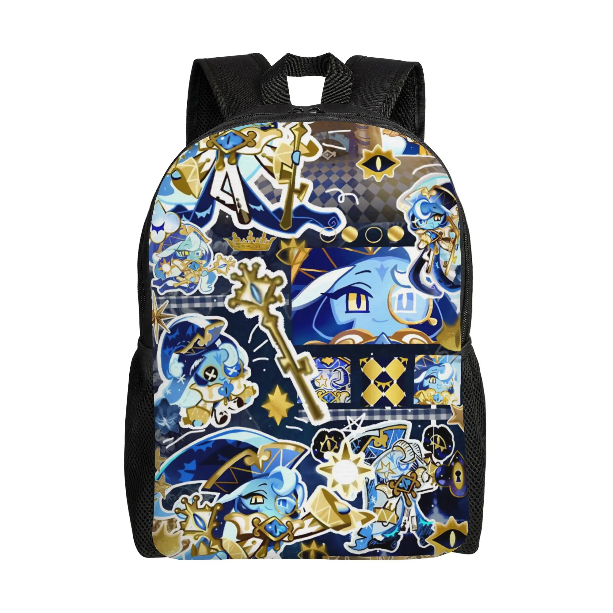 

Gold Shadow Milk Cookie Run Kingdom Backpack for Men Women Casual High School Hiking Travel Daypack CRK Cartoon Game Canvas Bags