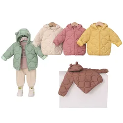 Winter Autumn Hooded Coats Lightweight Down Cotton Jackets Cartoon Dear Children Girls Boys Outerwear Baby Toddler Clothing 2025