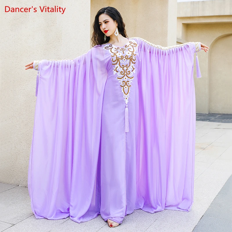 Belly Dance Performance Costume Robe Folk Hair Swing Robe Khaleegy Haligi Competition Team Uniform Oriental Dance Clothing Dress