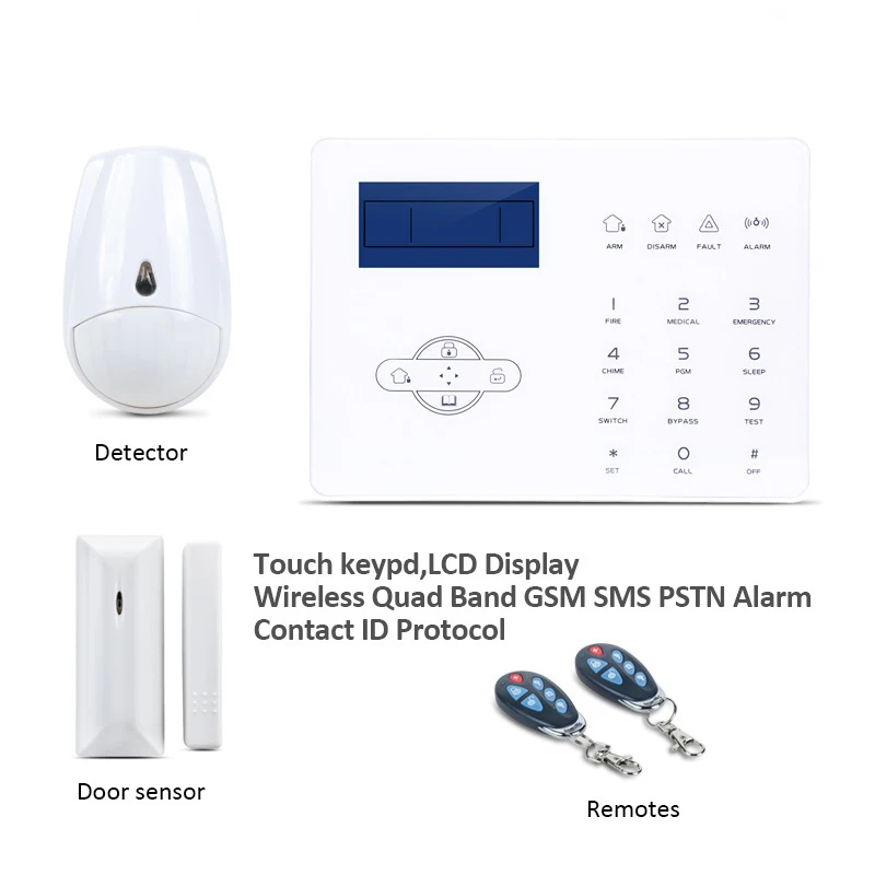 

433MHz Foucs Alarm System ST-IIIB GSM PSTN Network SMS/Call Alarm APP Control Touchscreen French English Voice for Home