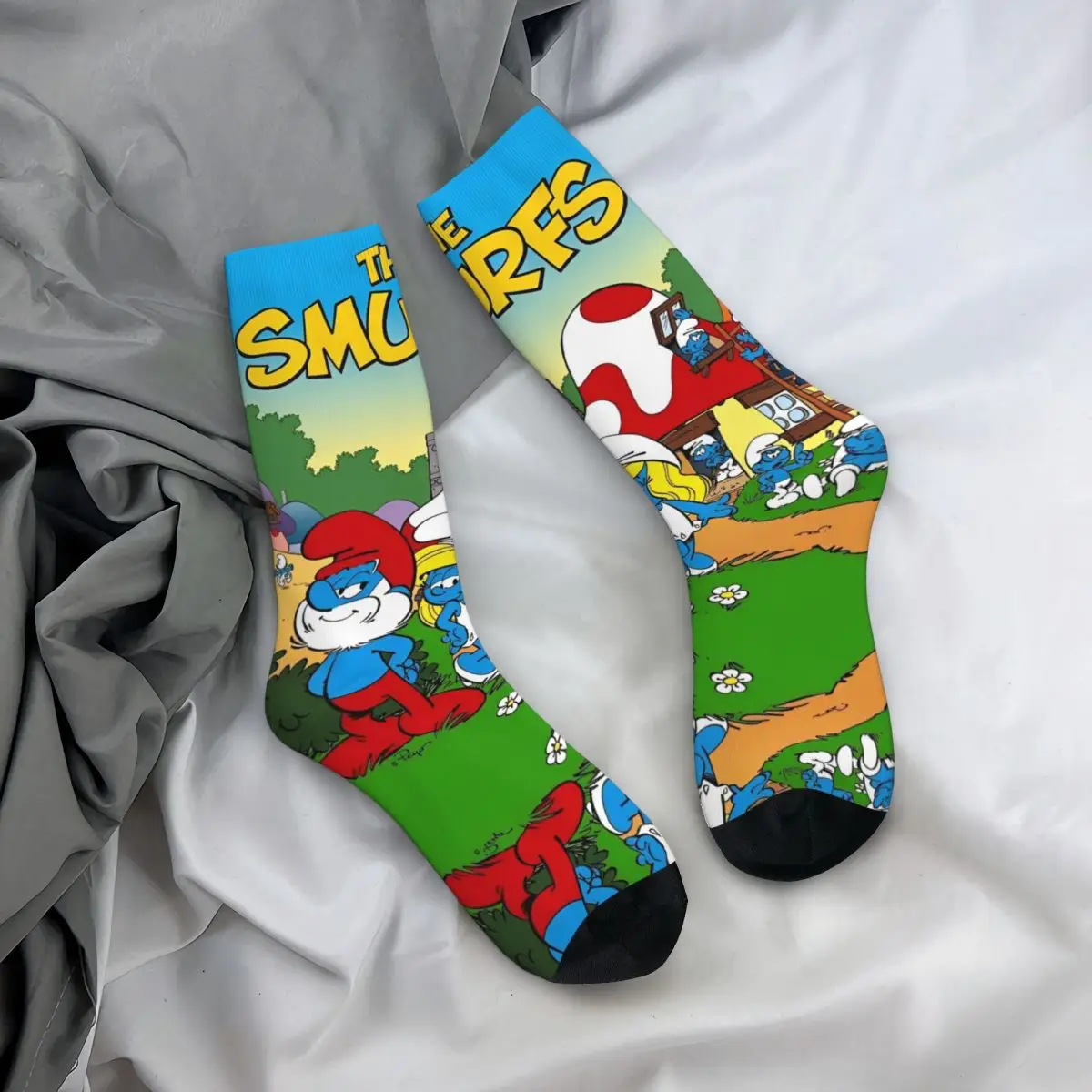 Casual Men Women Socks The S-Smurfs Cartoon Fans Anime Accessories Soft Sport Socks All Season