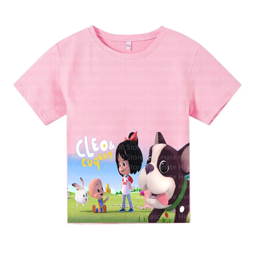 Spanish Animation Cleo&Cuquin Cute and Fun Picture T-shirt Children's T-shirt