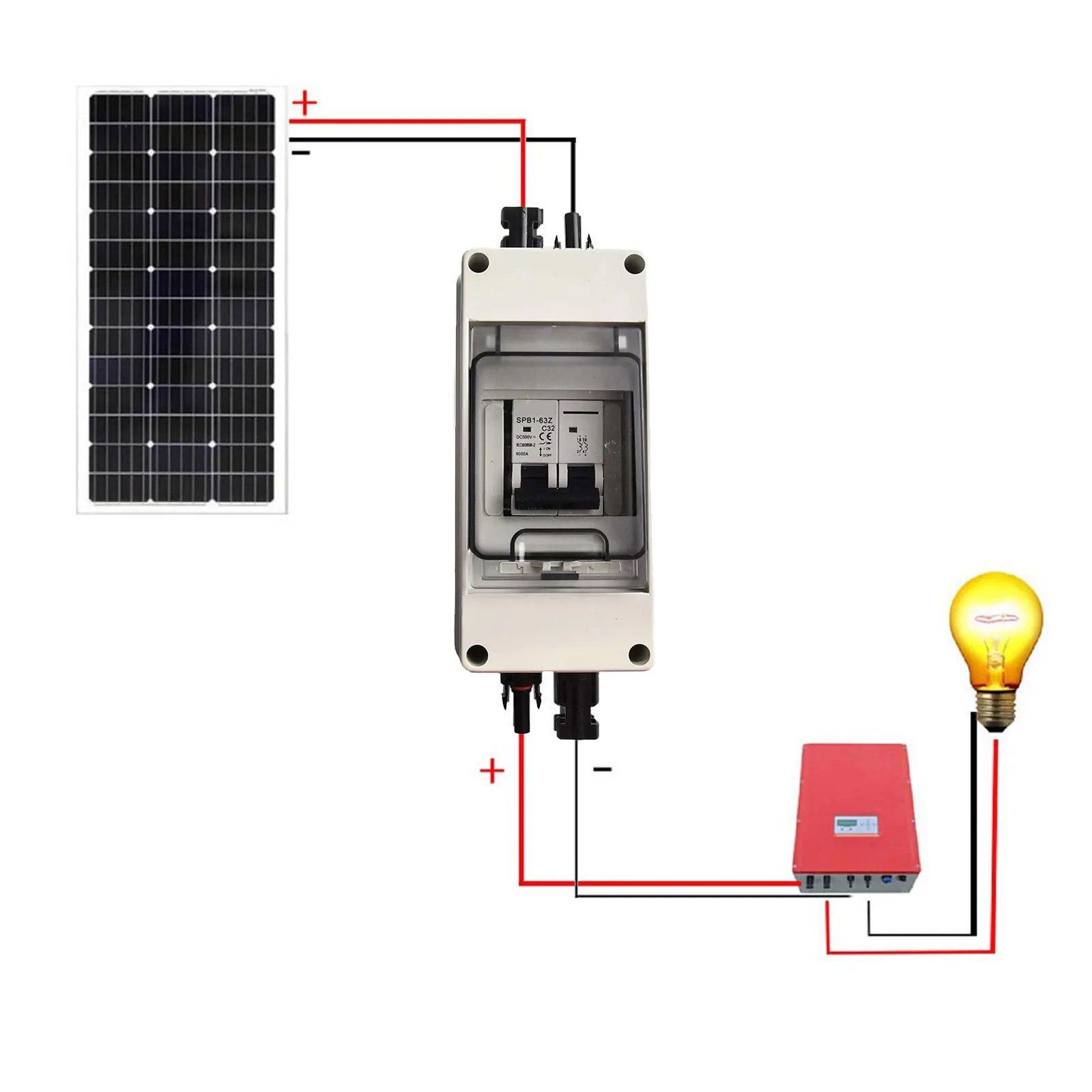 

PV System Circuit Breaker 2P 32A Waterproof DC Isolator Switch Protect Your Solar System With MC Solar Connectors