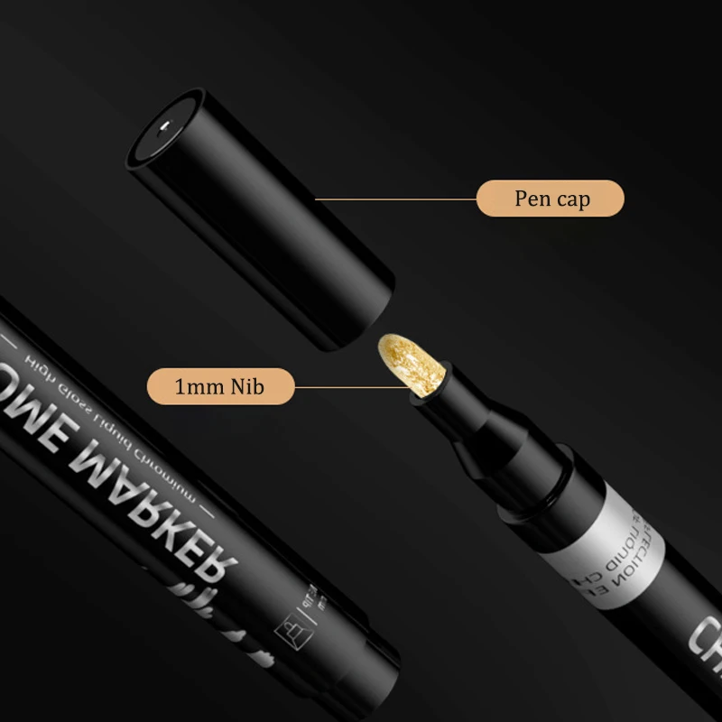 Imagem -03 - Marcadores de Espelho Cromados de Cores Caneta de Metal com Ponta de 0.7 mm 1.0 mm 2.0 mm Cartões de Doodle Faça Você Mesmo Postes Canecas de Rock Cerâmica Vidro Caneta de Chapeamento Peça