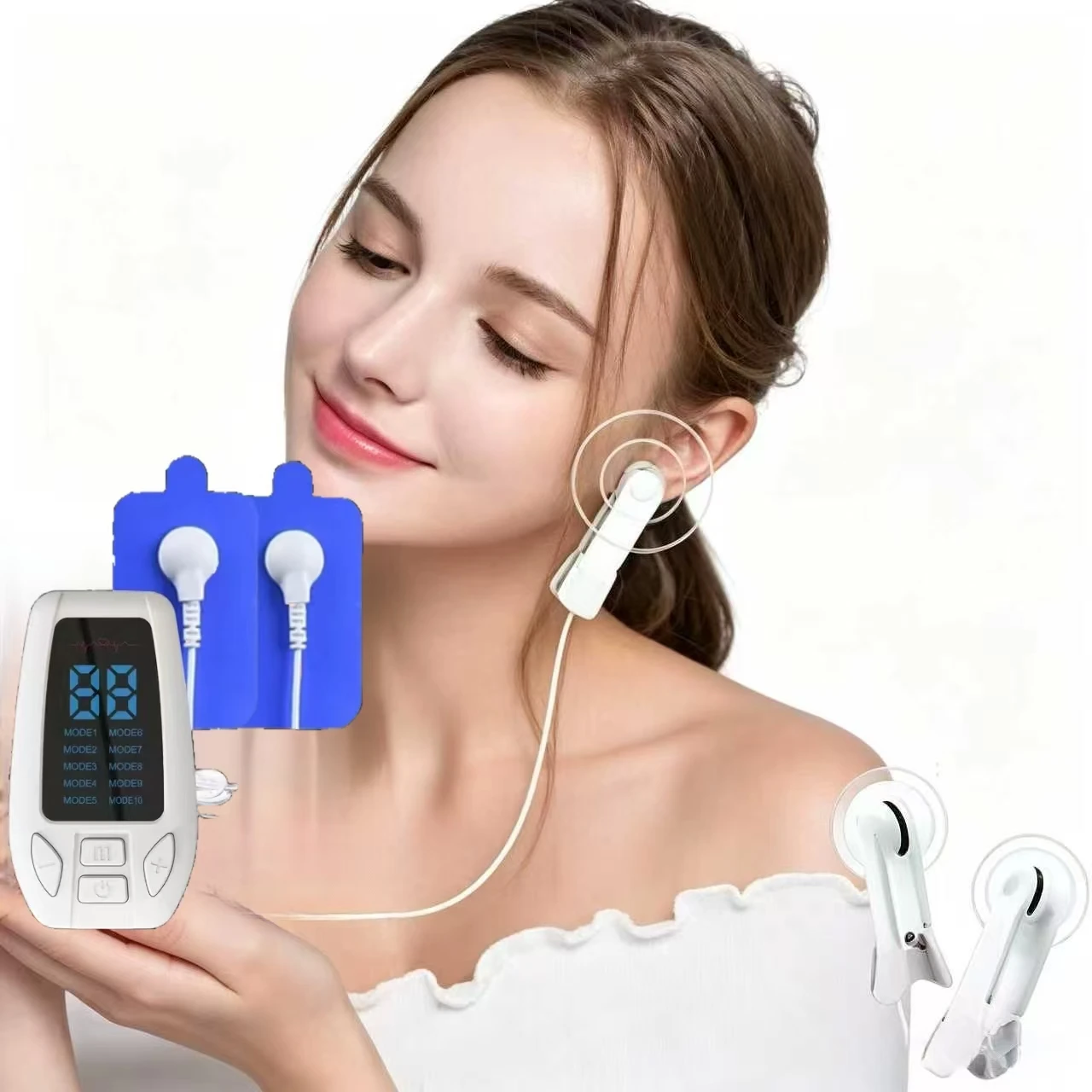 Устройство для стимуляции вагусного нерва tVNS Ear Clip — профессиональный антистрессовый инструмент для снятия тревоги, депрессии и улучшения психического состояния.