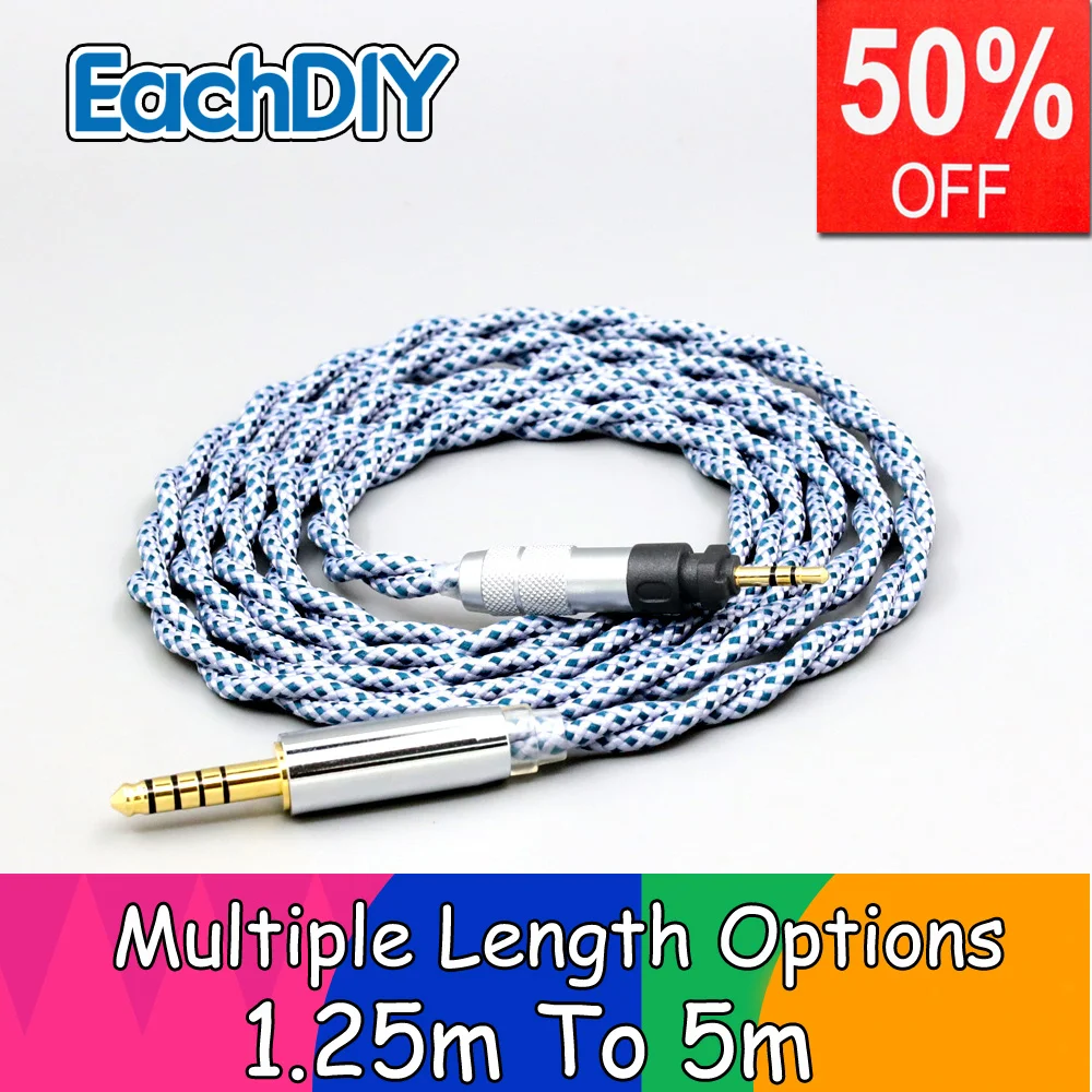 

99% Pure Silver Mix OCC Graphene Shield Earphone Cable For Philips SHP9000 SHP8900 Shure SRH840 SRH940 SRH440 SRH750DJ LN008676