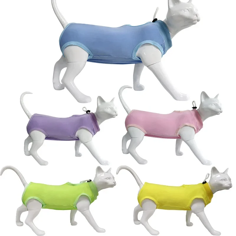 Katzen-Entwöhnungsanzug, Anti-Leck-Regenerationskleidung nach Operationen, weicher Welpen- und Kätzchen-Overall, Katzen-Entsterilisationsanzug, Haustier-Weste, Kleidung – Detail 6