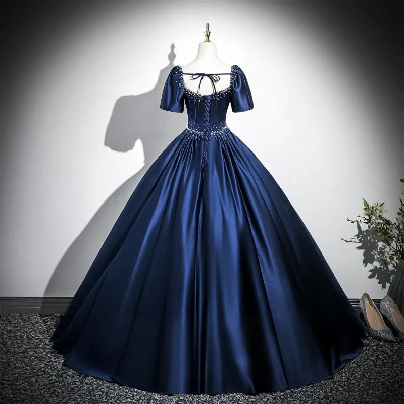 패션 스트랩 이브닝 드레스 2026 신상 봄 고급 프렌치 스타일 사교계 성인 드레스 새틴 우아한 드레스 딥 V넥