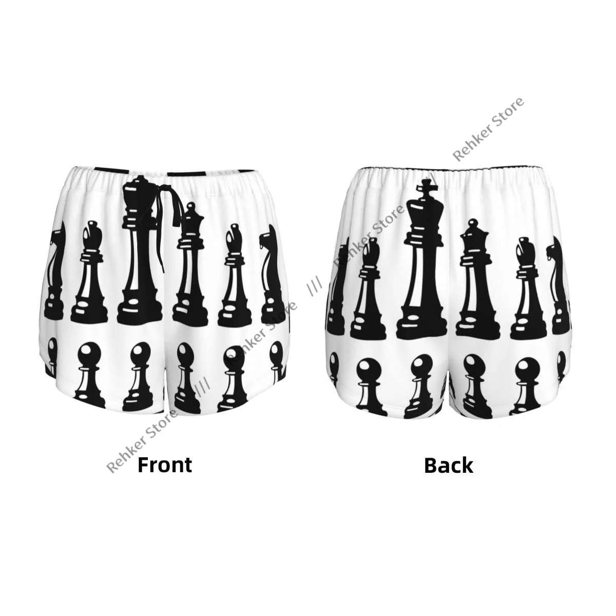 Pantaloncini da yoga per donna Pantaloncini da fitness Pantaloncini sportivi da allenamento per motociclisti Pezzi degli scacchi in bianco e nero Abbigliamento sportivo ad asciugatura rapida con tasca