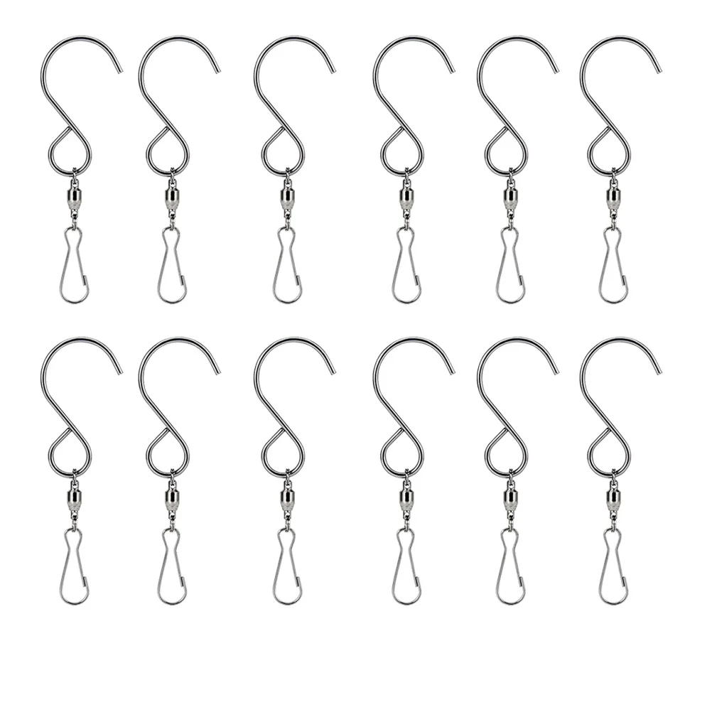 

16pc Rotating S Hooks High Quality Stainless Steel Self Rotating Swivel Hooks for Kitchen Workshop Hanging
