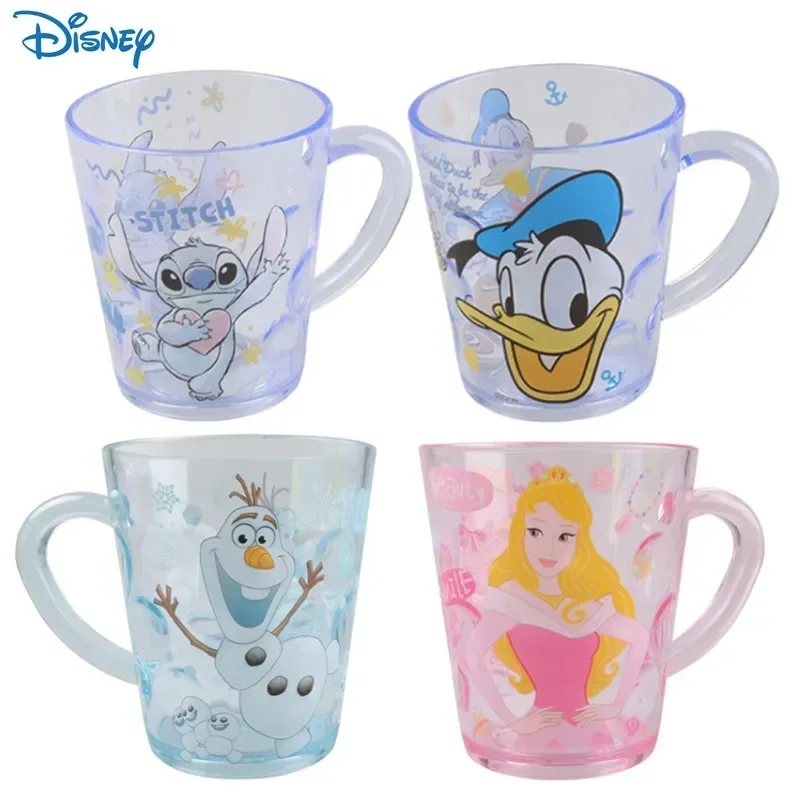 Mickey Minnie Frozen Princess Elsa Milk Cup ABS Cups BPA Free Kids Toothglass Cartoon Pixar Mermaid Cup Children Toy Gift