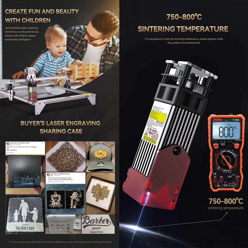 Xiangyin ATOMSTACK A5 Pro 5,5 W graveermachine met 360 °   R3 Pro Roller F30 30L/min Air Assist CNC-snijder