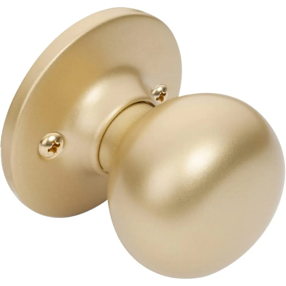 مجموعة مقابض الأبواب المستديرة المصنوعة من النحاس الساتان مكونة من 4 قطع، أجهزة باب الدخول مع تصميم الانطباعات، جودة ممتازة #5