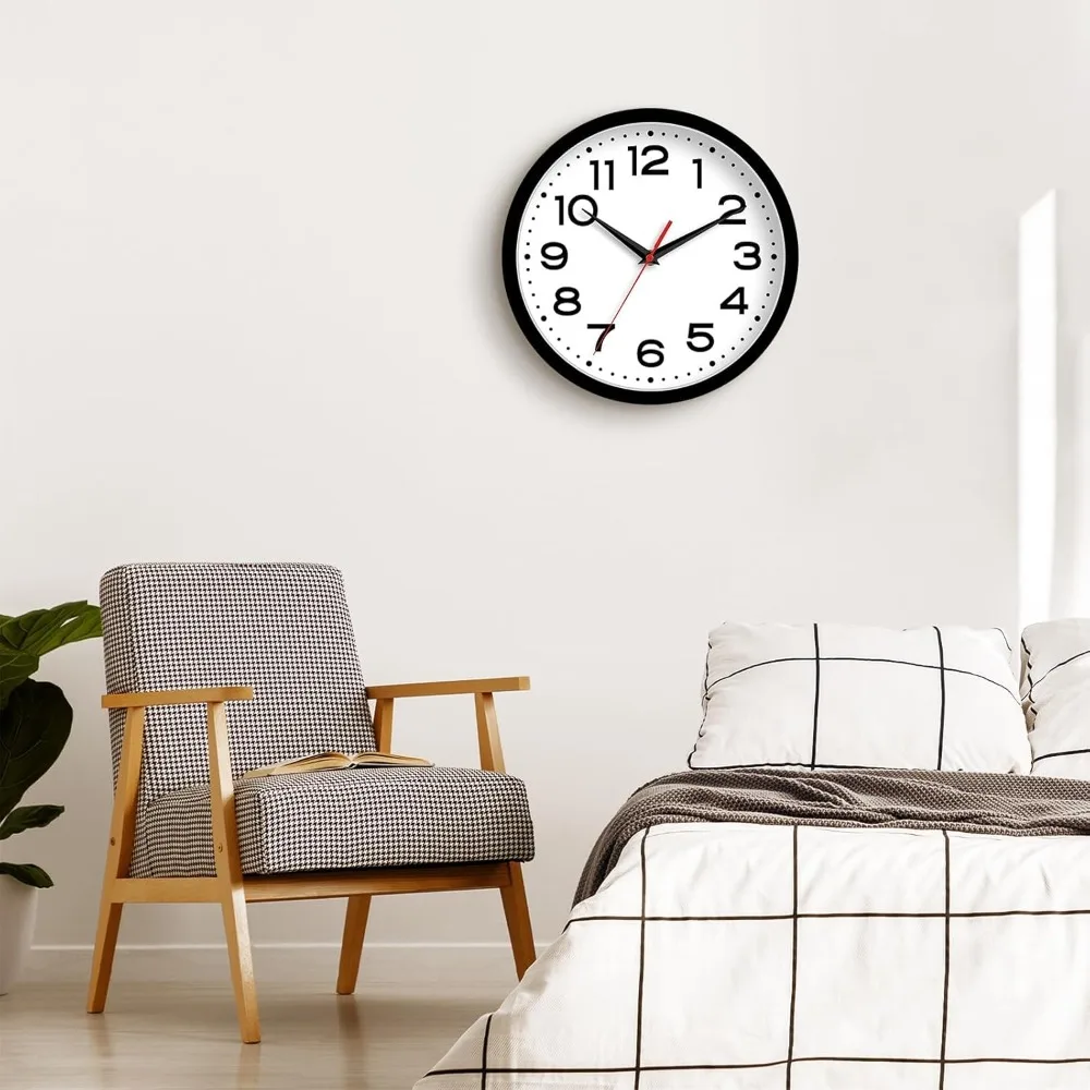 

8-inch wall clock, silent and non ticking, modern clock, battery powered, suitable for kitchen, living room, outdoor use
